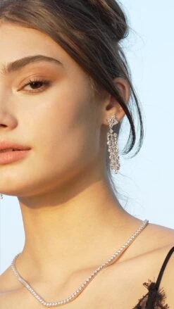 Brady Earrings White Gold Plated -Lustre Jewelry Shop Brady Earrings 9898211