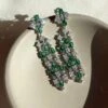 Brady Emerald Earrings White Gold Plated -Lustre Jewelry Shop BradyDrops EM Still