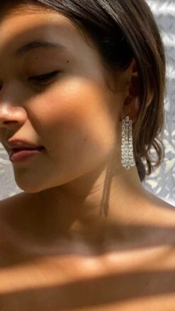 Brielle Oval Chandelier Earrings White Gold Plated -Lustre Jewelry Shop BrielleChandeliers 2