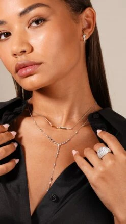 Kina Earrings White Gold Plated -Lustre Jewelry Shop CALLUNA NECKLACE KINA JAENA JKS9S