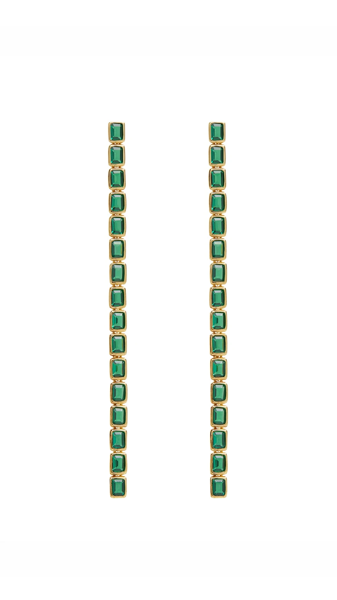 Cassidy Earrings Emerald 18K Gold Vermeil 11 Cassidy Earrings Emerald 18K Gold Vermeil - Image 9