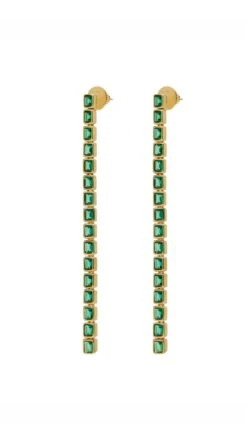 Cassidy Earrings Emerald 18K Gold Vermeil 23 Cassidy Earrings Emerald 18K Gold Vermeil -Lustre Jewelry Shop CASSIDY 9S9S9LS