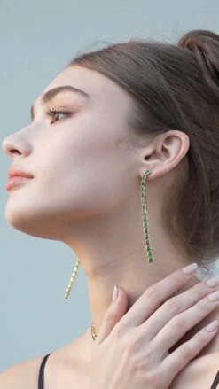 Cassidy Earrings Emerald 18K Gold Vermeil 32 Cassidy Earrings Emerald 18K Gold Vermeil -Lustre Jewelry Shop CASSIDY EARRINGS EMERALD GOLD VERMEIL 373010