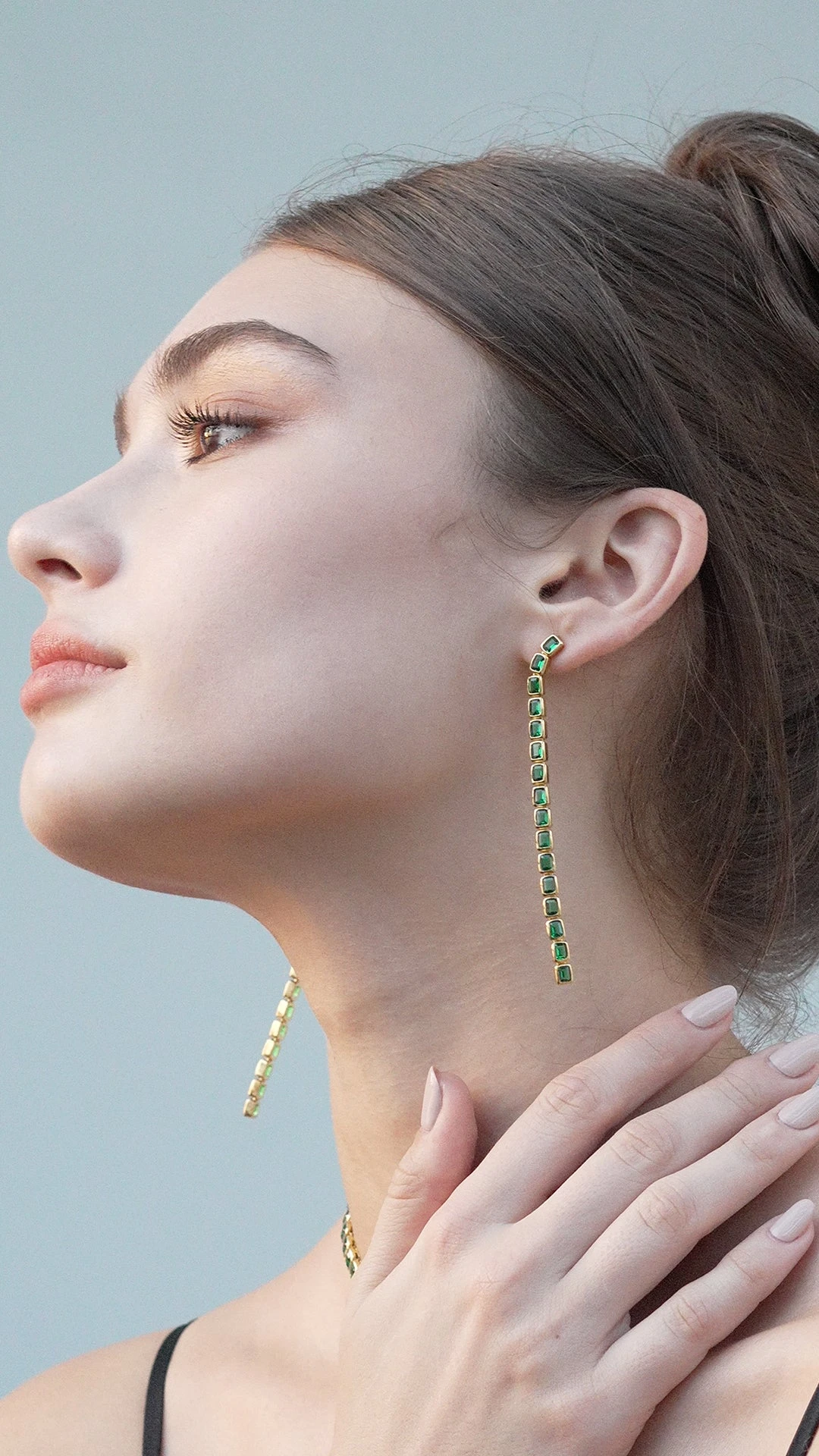 Cassidy Earrings Emerald 18K Gold Vermeil 17 Cassidy Earrings Emerald 18K Gold Vermeil - Image 15