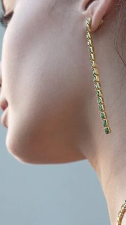 Cassidy Earrings Emerald 18K Gold Vermeil 31 Cassidy Earrings Emerald 18K Gold Vermeil -Lustre Jewelry Shop CASSIDY EARRINGS EMERALD GOLD VERMEIL 76767361