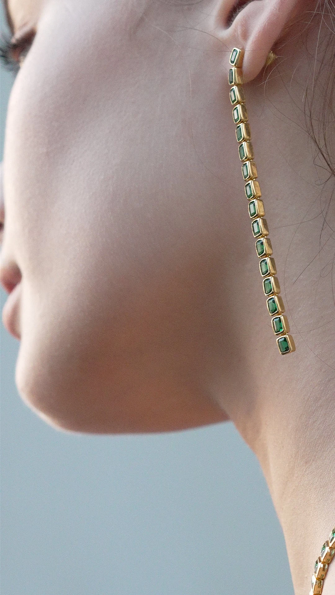 Cassidy Earrings Emerald 18K Gold Vermeil 16 Cassidy Earrings Emerald 18K Gold Vermeil - Image 14