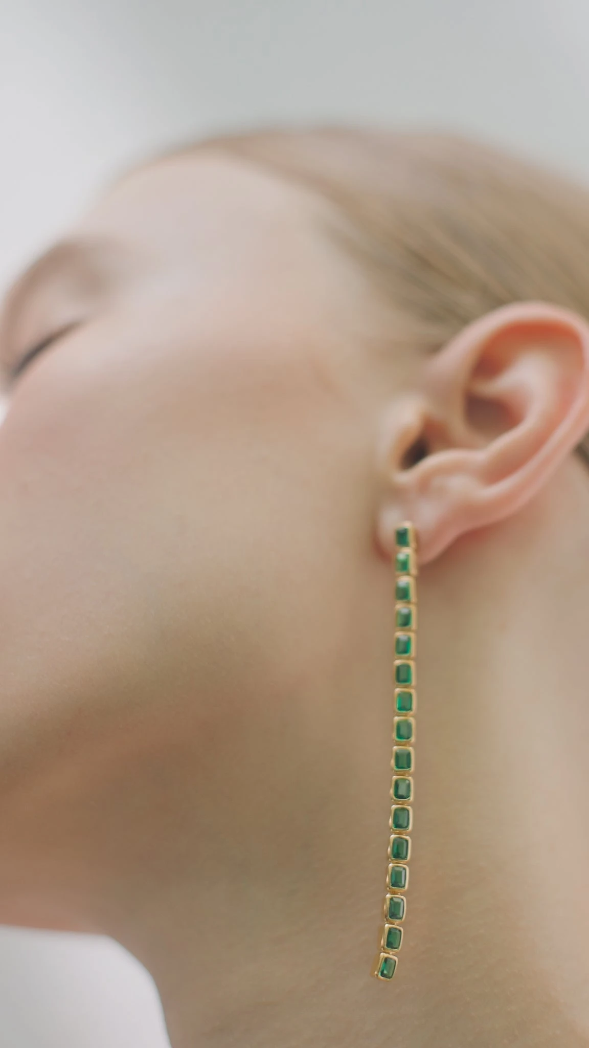 Cassidy Earrings Emerald 18K Gold Vermeil 9 Cassidy Earrings Emerald 18K Gold Vermeil - Image 7
