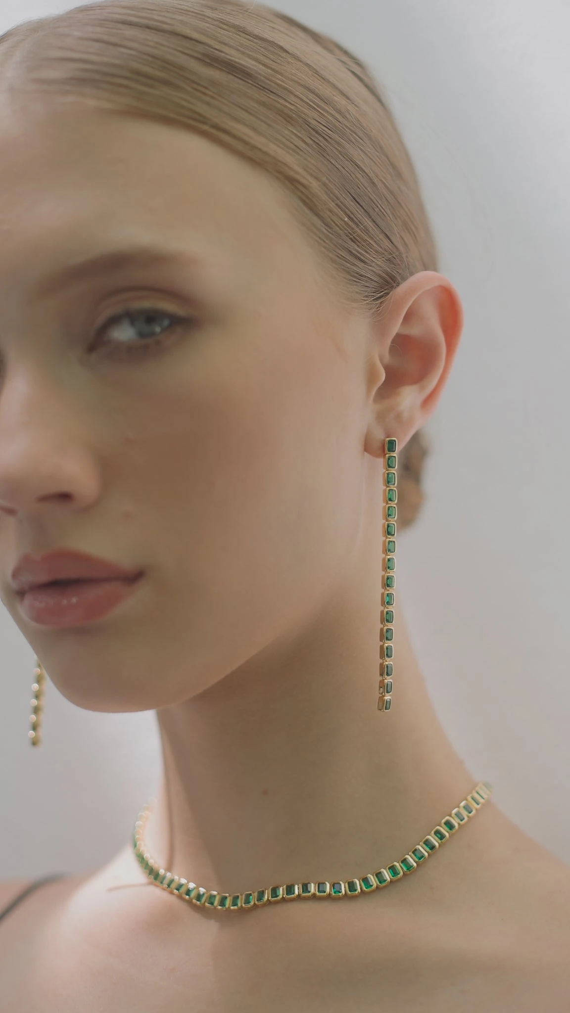 Cassidy Earrings Emerald 18K Gold Vermeil 14 Cassidy Earrings Emerald 18K Gold Vermeil - Image 12