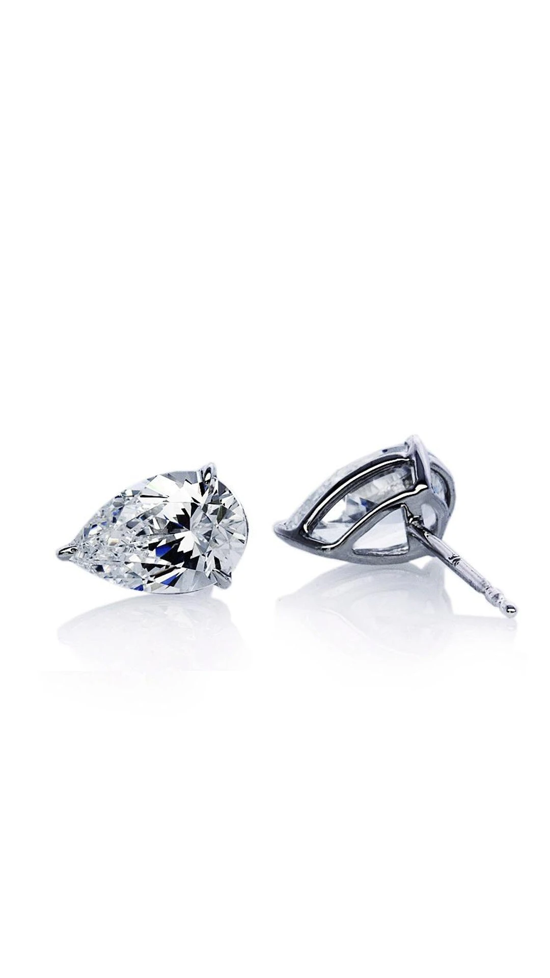Cecile Pear Studs 9K White Gold 5 Cecile Pear Studs 9K White Gold - Image 3