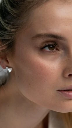 Celene Fan Studs White Gold Plated -Lustre Jewelry Shop CELENE 8SS