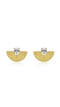 Celene Fan Studs 18K Gold Vermeil 26 Celene Fan Studs 18K Gold Vermeil -Lustre Jewelry Shop CELENE EARRINGS KSKS000S