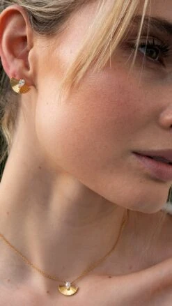 Celene Fan Necklace 18K Gold Vermeil 35 Celene Fan Necklace 18K Gold Vermeil -Lustre Jewelry Shop CELENEFAN18KGOLDVERMEL3