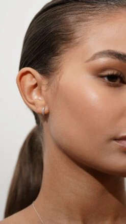 Celia Huggie Earring 9K White Gold -Lustre Jewelry Shop CELIA 8S8S8