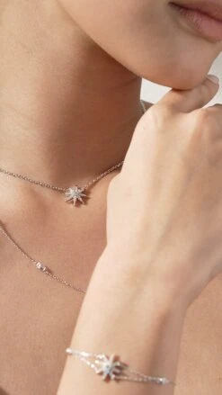 Atrias Necklace White Gold Plated 22 Atrias Necklace White Gold Plated -Lustre Jewelry Shop COSMO ATRIAS LSLSA00A