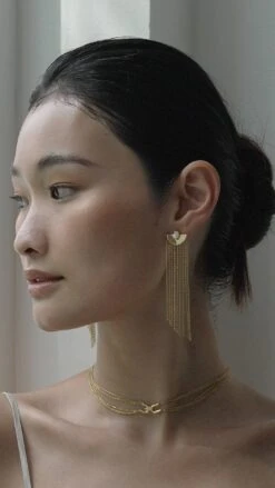 Maia Drop Earrings Gold Vermeil -Lustre Jewelry Shop CYNDI MAIA 66WA