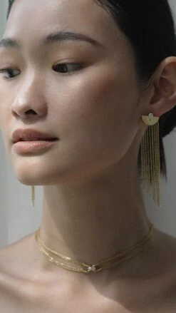 Maia Drop Earrings Gold Vermeil -Lustre Jewelry Shop CYNDI MAIA KDKDS33