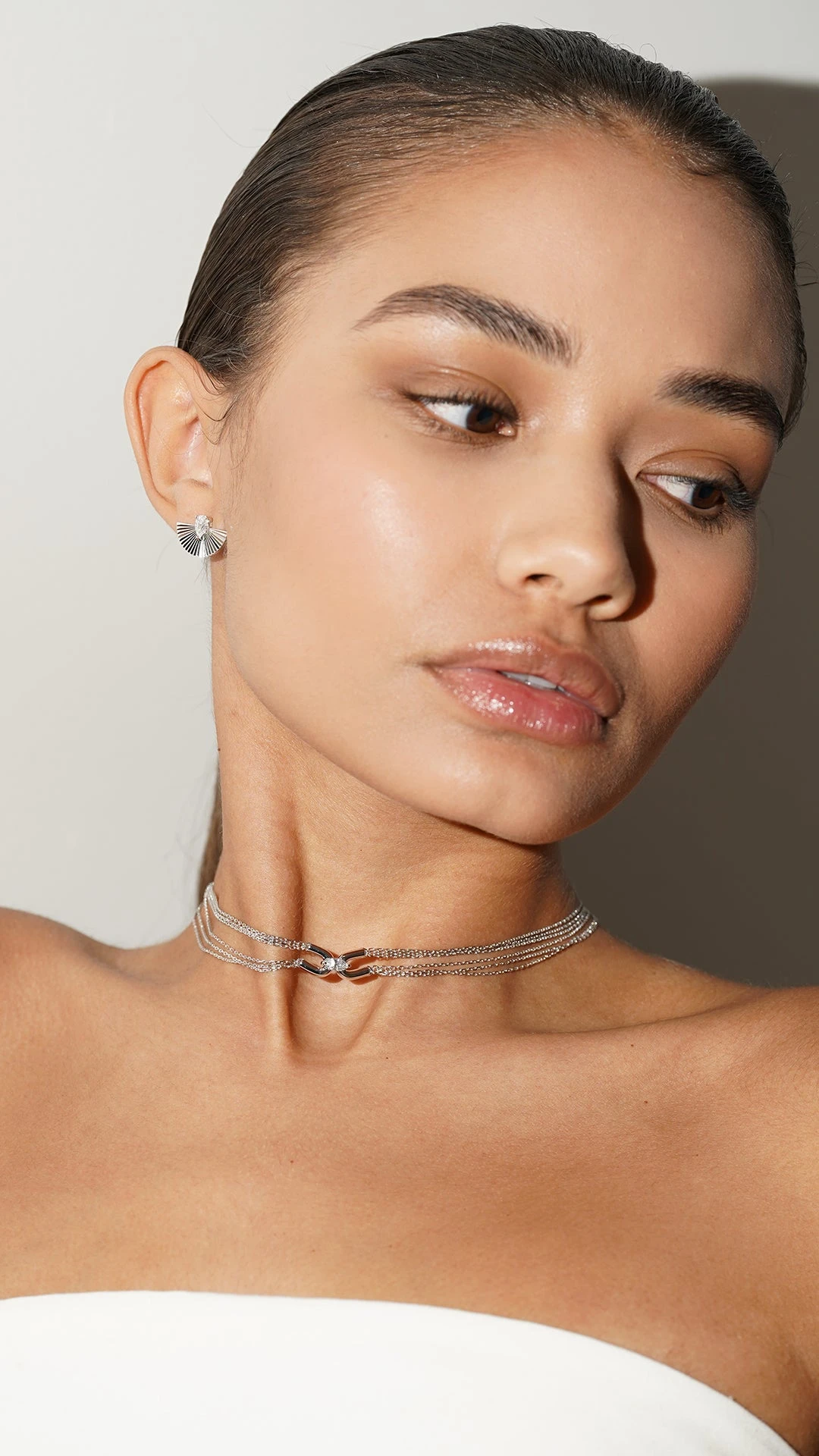 Cyndi Necklace White Gold Plated 14 Cyndi Necklace White Gold Plated - Image 12