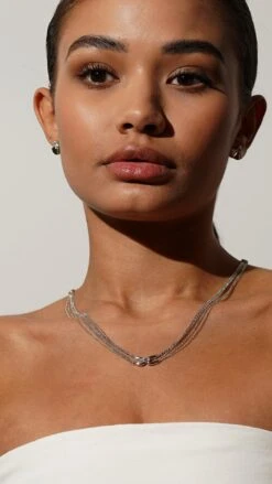 Cyndi Necklace White Gold Plated 18 Cyndi Necklace White Gold Plated -Lustre Jewelry Shop CYNDI NECKLACE LLKSSS
