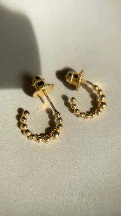 Cady Bead Hoops 18K Gold Vermeil -Lustre Jewelry Shop CadyGoldBeadHoops Still1