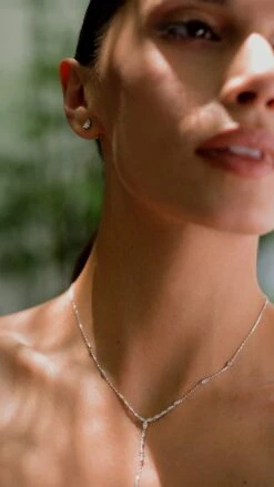 Calluna Necklace White Gold Plated -Lustre Jewelry Shop Calluna Necklace White Gold Plated 89IODS89