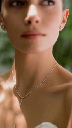 Calluna Necklace White Gold Plated -Lustre Jewelry Shop Calluna Necklace White Gold Plated 98IUD