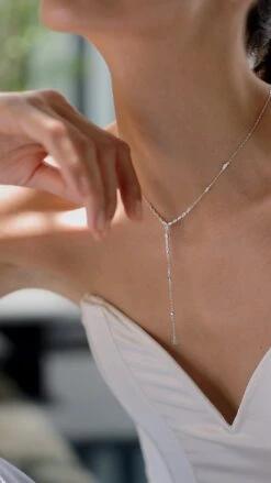 Calluna Necklace White Gold Plated -Lustre Jewelry Shop Calluna Necklace White Gold Plated 98IUSSL