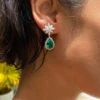 Camari Emerald Pear Drops White Gold Plated -Lustre Jewelry Shop CamariDrops EM LS1