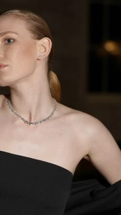 Camden Heart Line Necklace White Gold Plated -Lustre Jewelry Shop Camden Heart Line Necklace 08d9s