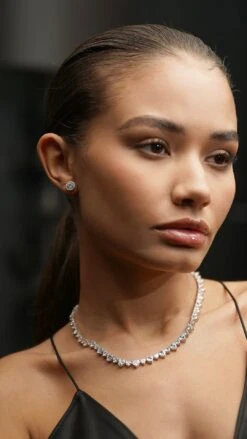 Camden Heart Line Necklace White Gold Plated