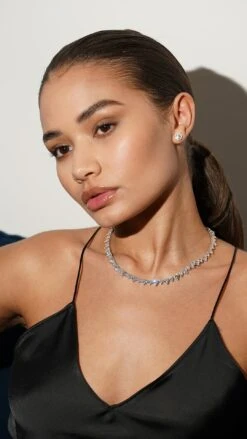 Camden Heart Line Necklace White Gold Plated -Lustre Jewelry Shop Camden Heart Line Necklace jkkjd98SS