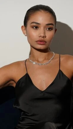 Camden Heart Line Necklace White Gold Plated -Lustre Jewelry Shop Camden Heart Line Necklace uidksjs