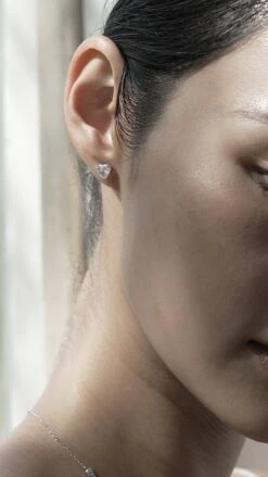 Camden Heart Studs White Gold -Lustre Jewelry Shop Camden Heart Studs White Gold DJD887AA