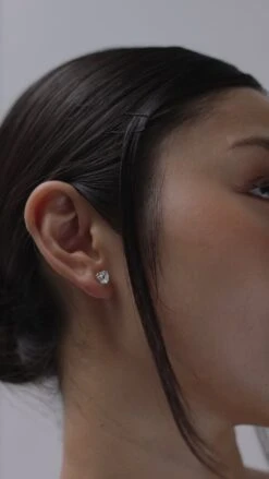 Camden Heart Studs White Gold -Lustre Jewelry Shop CamdenHeartStudsWhiteGold828