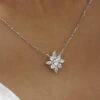 Camelia Necklace White Gold Plated -Lustre Jewelry Shop Camelia Necklace Silver OIDD98