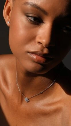 Camelia Necklace White Gold Plated -Lustre Jewelry Shop Camelia Necklace White Gold Plated JDJDSW