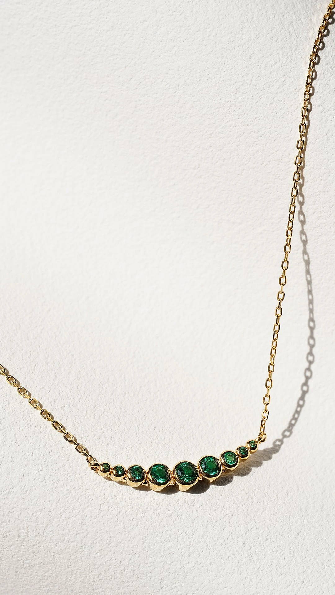Carissa Emerald Necklace 18K Gold Vermeil 4 Carissa Emerald Necklace 18K Gold Vermeil - Image 2