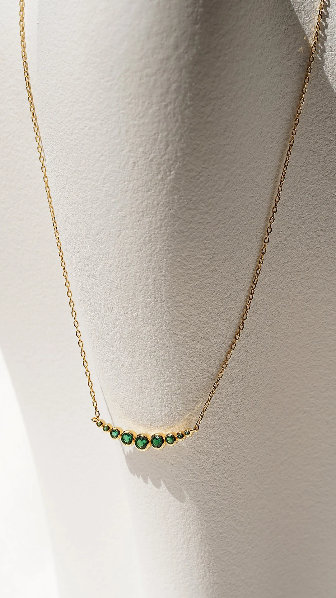 Carissa Emerald Necklace 18K Gold Vermeil 9 Carissa Emerald Necklace 18K Gold Vermeil - Image 7