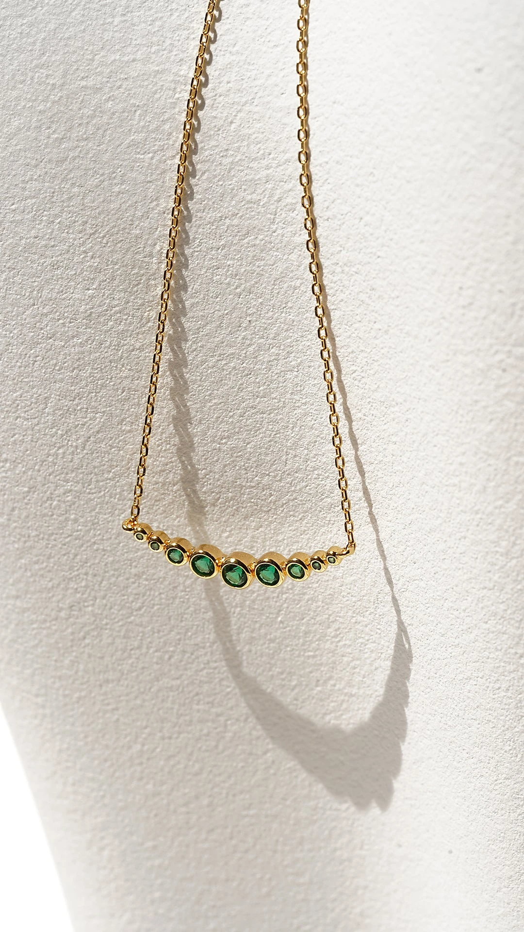 Carissa Emerald Necklace 18K Gold Vermeil 8 Carissa Emerald Necklace 18K Gold Vermeil - Image 6