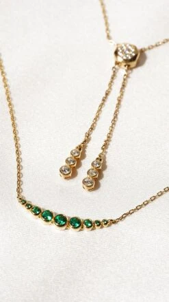 Carissa Emerald Necklace 18K Gold Vermeil 19 Carissa Emerald Necklace 18K Gold Vermeil -Lustre Jewelry Shop Carissa Emerald Necklace 18K Gold Vermeil IUS7