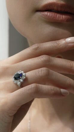 Carmine Sapphire Oval White Gold Plated -Lustre Jewelry Shop Carmine Sapphire Oval dhdhdss