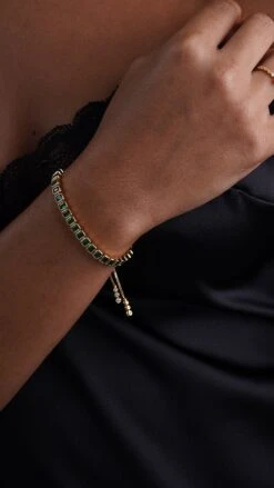 Cassidy Bracelet Emerald 18K Gold Vermeil -Lustre Jewelry Shop Cassidy Bracelet Emerald 18K Gold Vermeil OI8DS