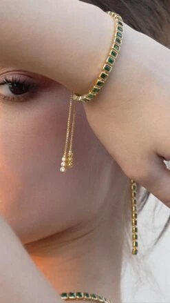 Cassidy Bracelet Emerald 18K Gold Vermeil -Lustre Jewelry Shop Cassidy Bracelet Emerald Gold Vermeil 47747322