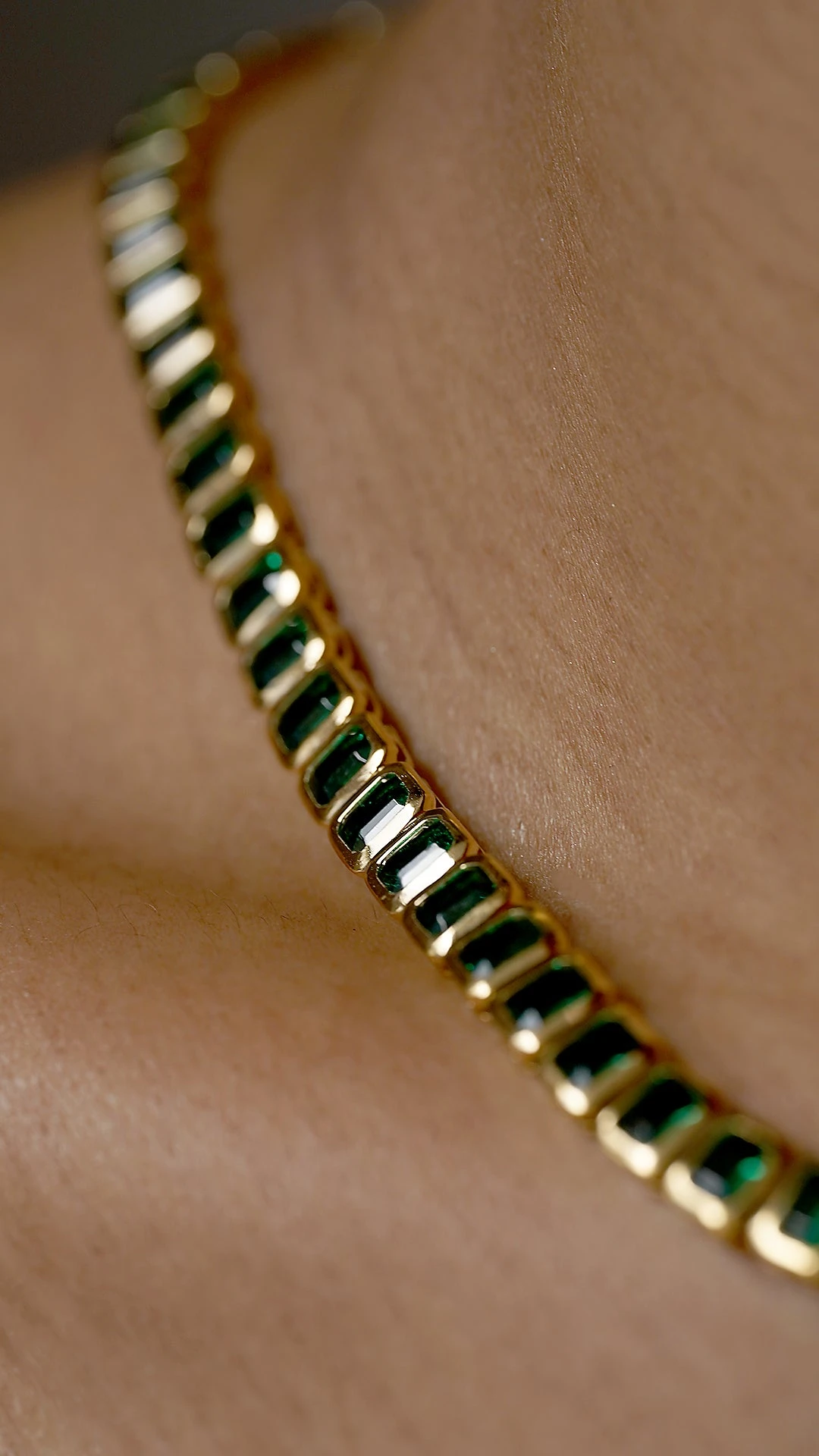 Cassidy Necklace Emerald 18K Gold Vermeil 10 Cassidy Necklace Emerald 18K Gold Vermeil - Image 8