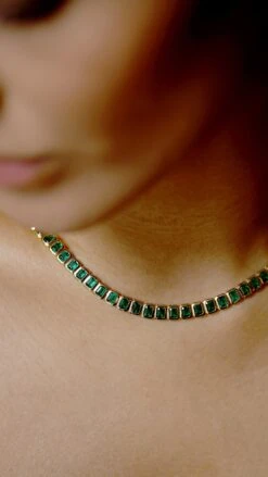 Cassidy Necklace Emerald 18K Gold Vermeil