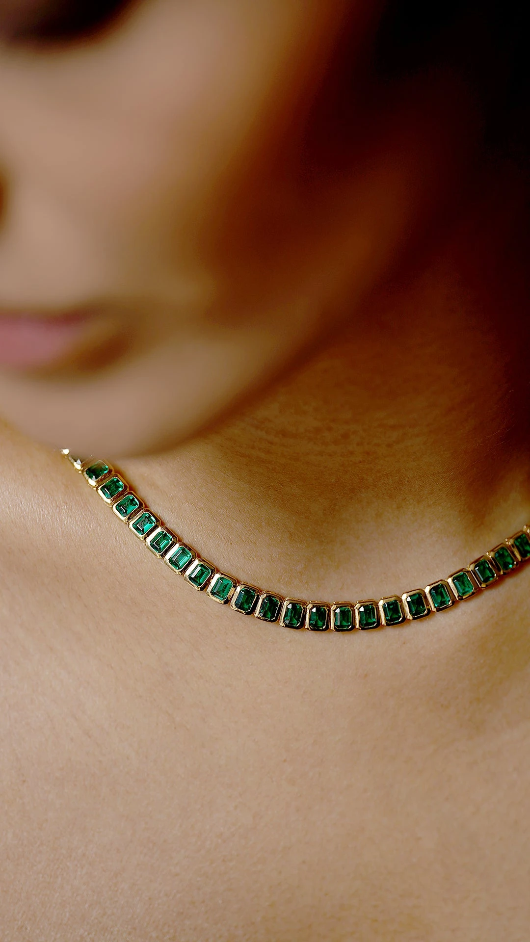 Cassidy Necklace Emerald 18K Gold Vermeil 3 Cassidy Necklace Emerald 18K Gold Vermeil