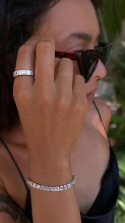 Cassidy Bracelet White Gold Plated -Lustre Jewelry Shop CassidyEmeraldLineRing LS 8d41a36a 66fa 4d54 b5a7 f0cc1501b6b9