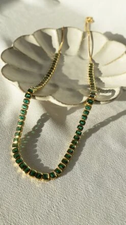 Cassidy Necklace Emerald 18K Gold Vermeil 19 Cassidy Necklace Emerald 18K Gold Vermeil -Lustre Jewelry Shop CassidyNecklace EM still