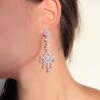 Catalina Chandelier Earrings White Gold Plated -Lustre Jewelry Shop CatalinaEarrings LS