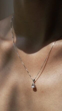 Cecile Pear Pendant 9K White Gold 15 Cecile Pear Pendant 9K White Gold -Lustre Jewelry Shop Cecile Necklace White Gold dkl