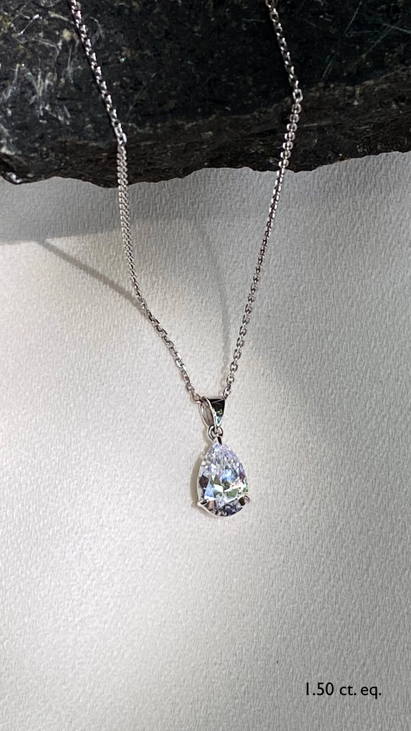 Cecile Pear Pendant 9K White Gold 8 Cecile Pear Pendant 9K White Gold - Image 6